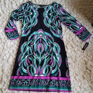 NWT Forever Above-Knee Patterned Multi-Color Dress
